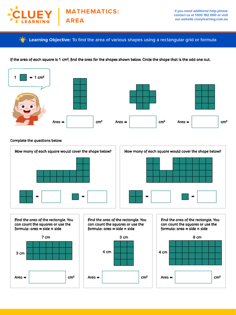 Year 4 Area Maths Find the Area of a Rectangle Using a Rectangular Grid ...