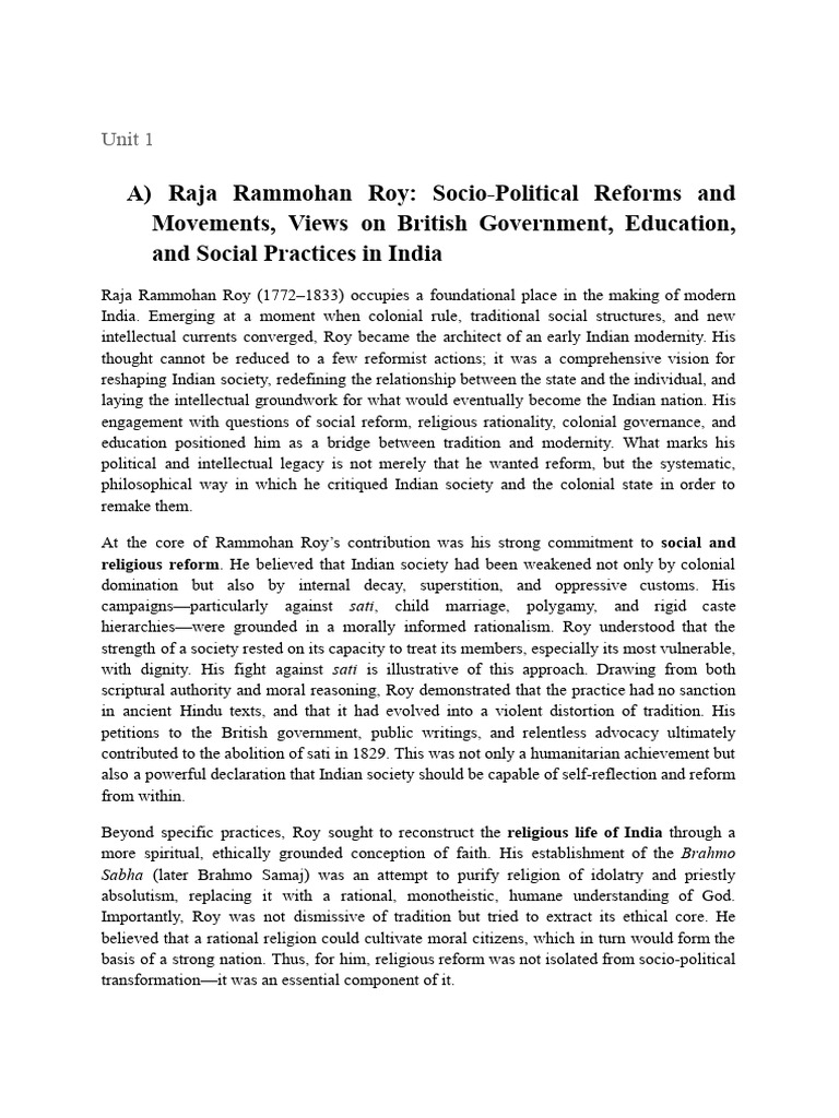 Raja Rammohan Roy: Reforming India | PDF | Nationalism | Social Equality