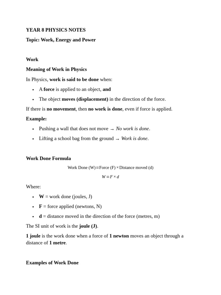 WEEK 1 YEAR 8 NOTES | PDF