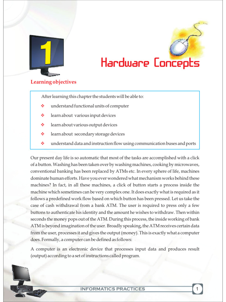 Ch-1 Hardware Concept | PDF | Computer Data Storage | Input/Output