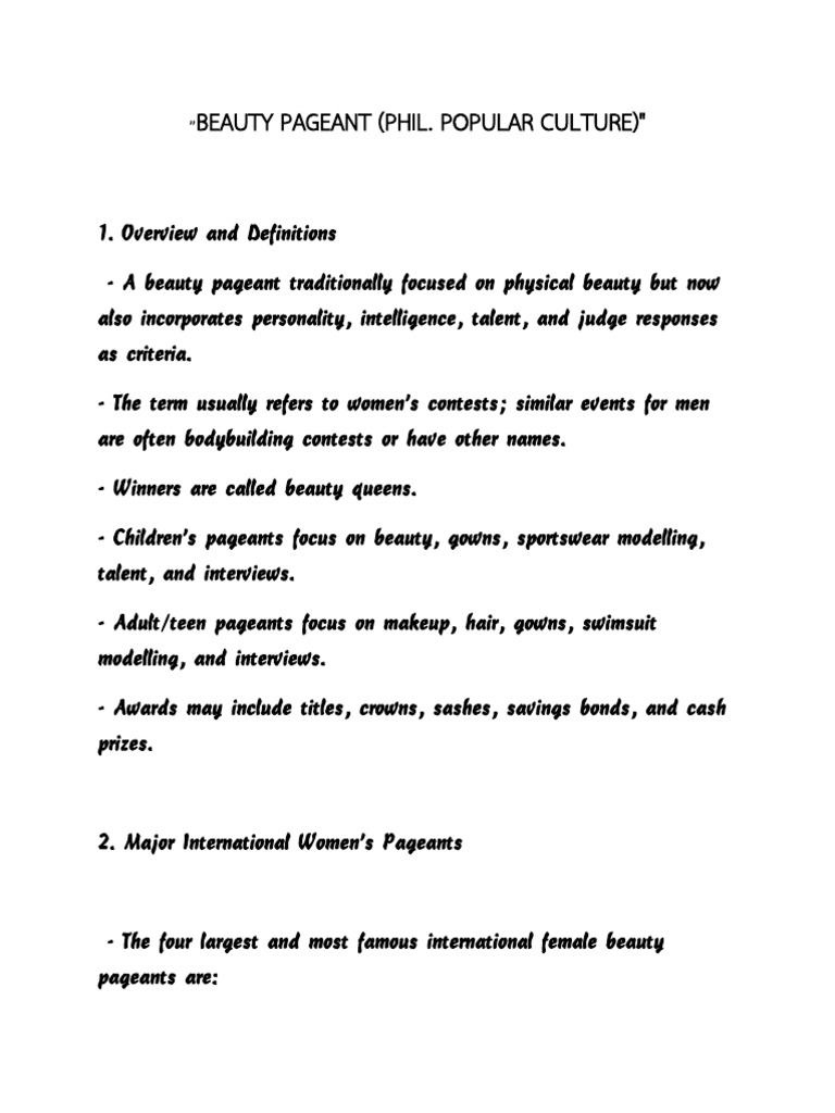 Beauty Pageant Musa Miranda | PDF