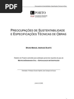 Preocupações de Sustentabilidade e Especificações Técnicas de Obras