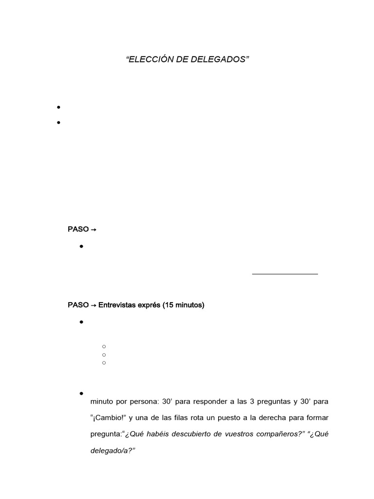 Elección de Delegados en Clase | PDF