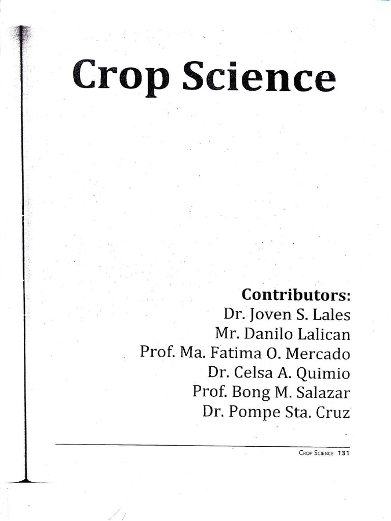 Philippine Crop Science Overview | PDF | Cellular Respiration | Biology