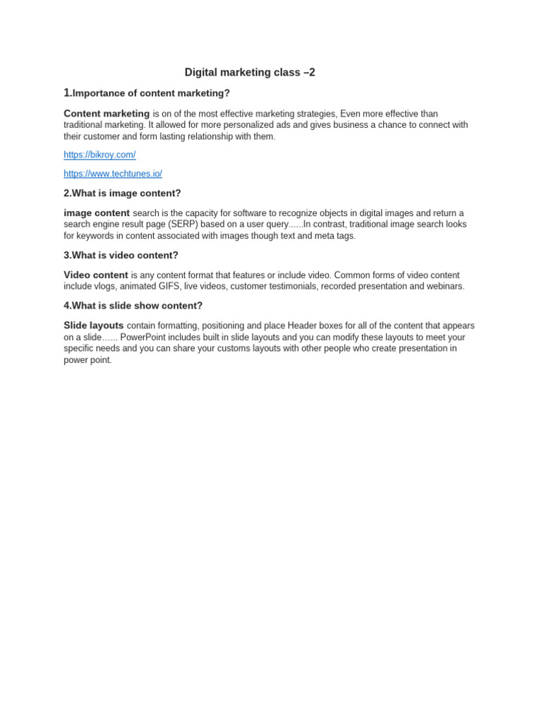 Digital Marketing Class 2 | PDF