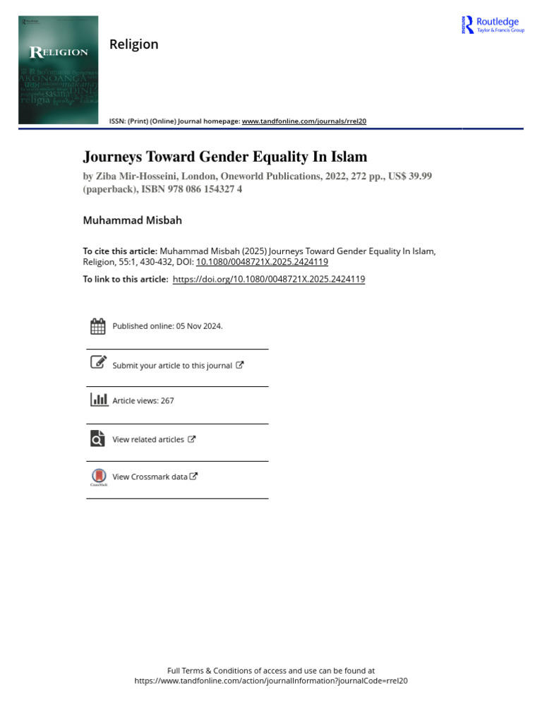 Gender Equality Journeys in Islam | PDF | Sharia | Feminism