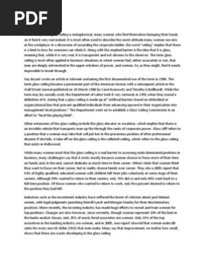 Glass Ceiling Woman Interpersonal Relationships