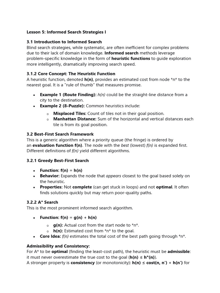 Informed Search Strategies Explained | PDF | Algorithms And Data ...