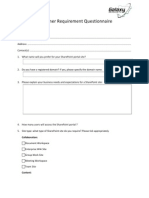 Customer Requirement Questionnaire -Portal