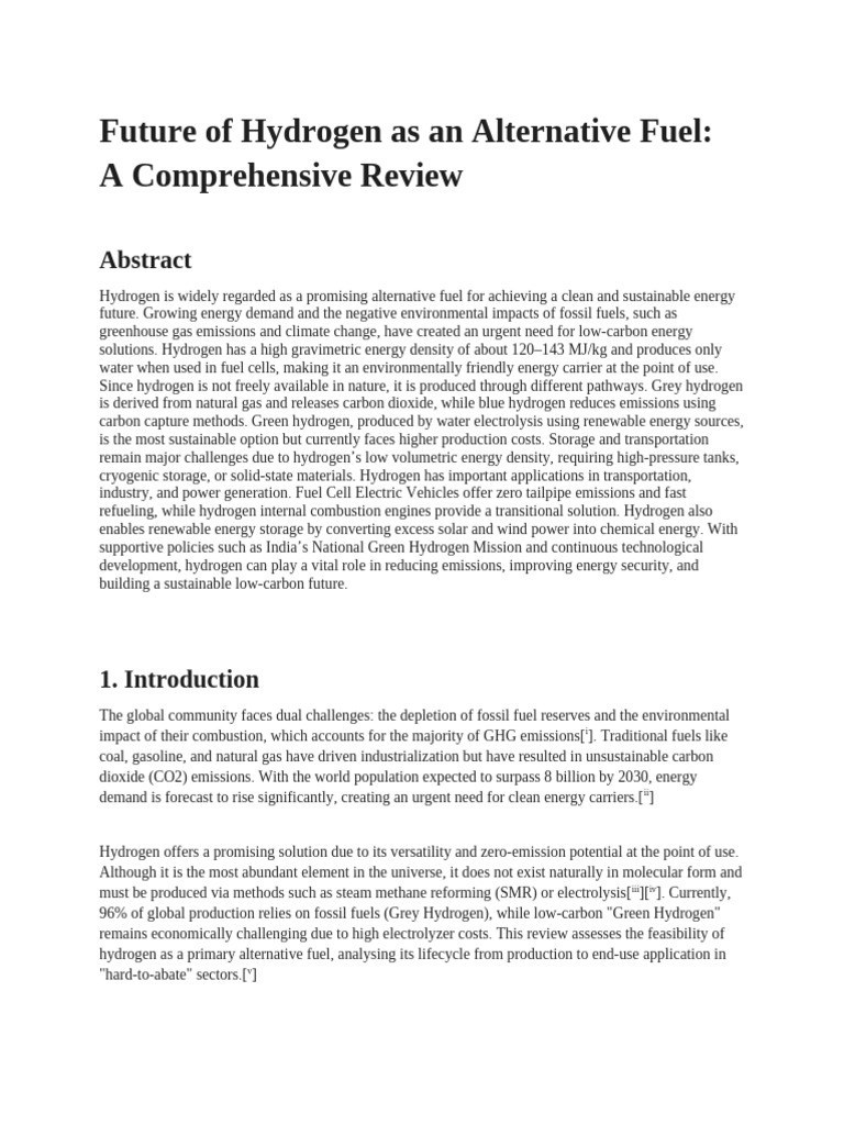 SB Sir Project | PDF | Hydrogen | Sustainable Energy