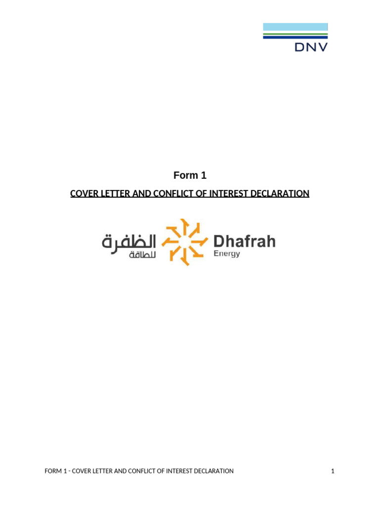 O&M Services Bid Cover Letter & Declaration | PDF | Conflict Of ...