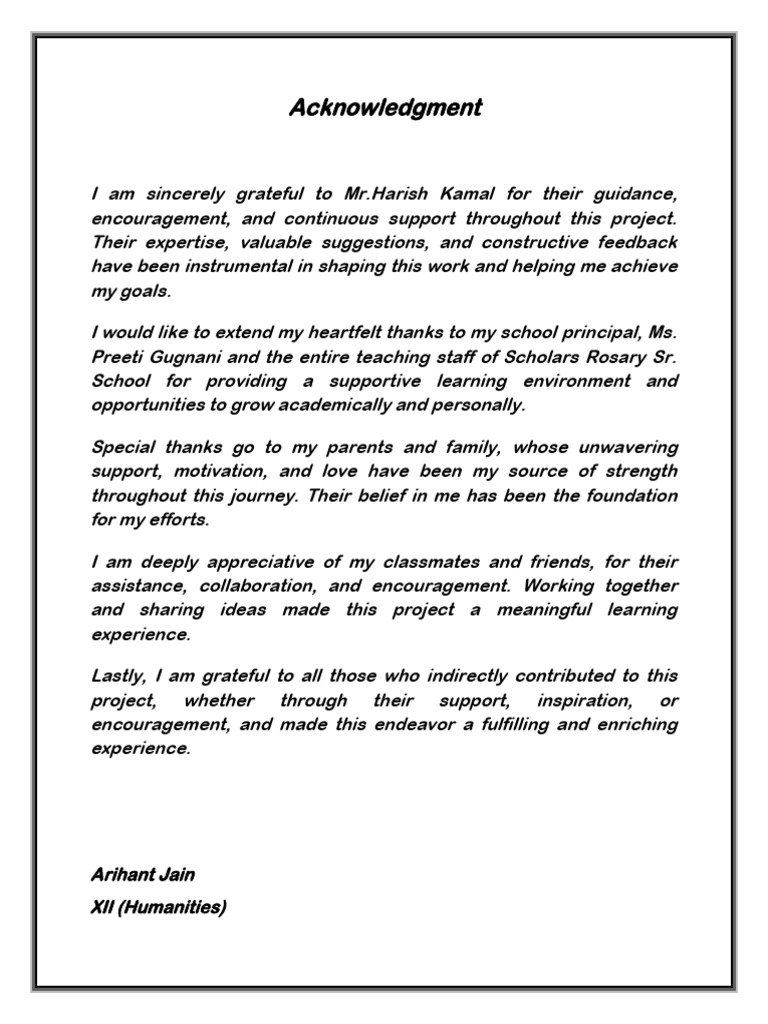 Acknowledgment PS | PDF