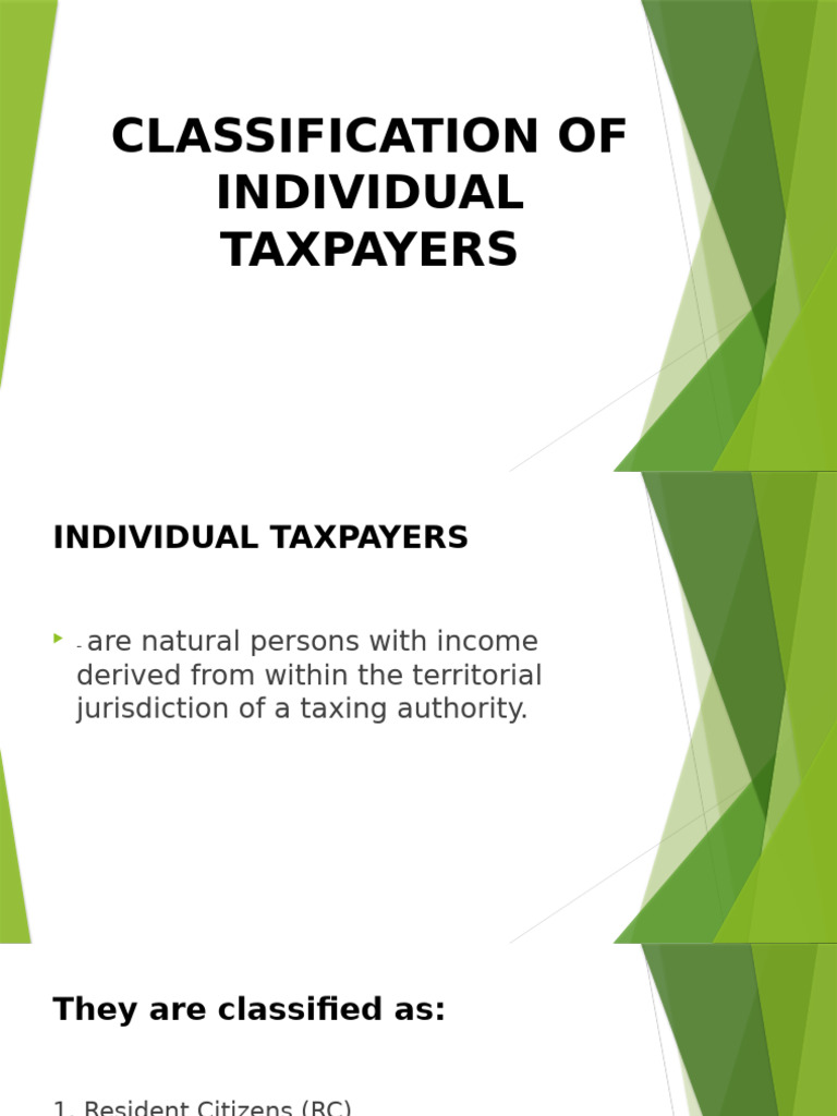 Taxpayer Classification in the Philippines | PDF | Income | Taxes