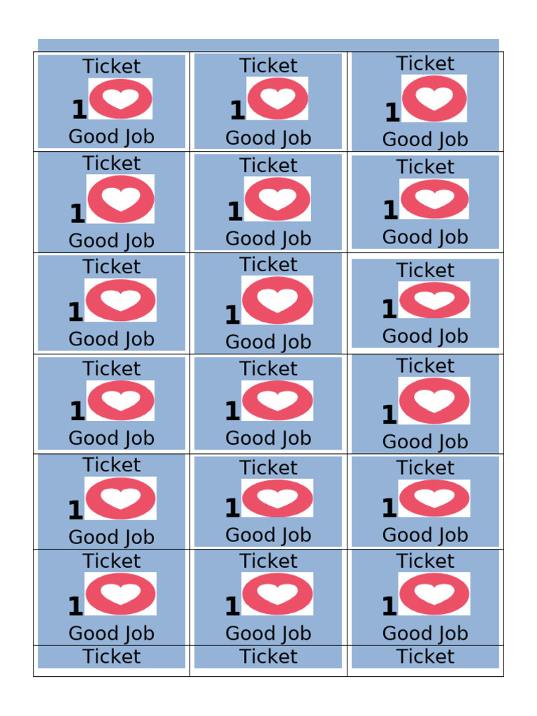 Good Job Ticket | PDF