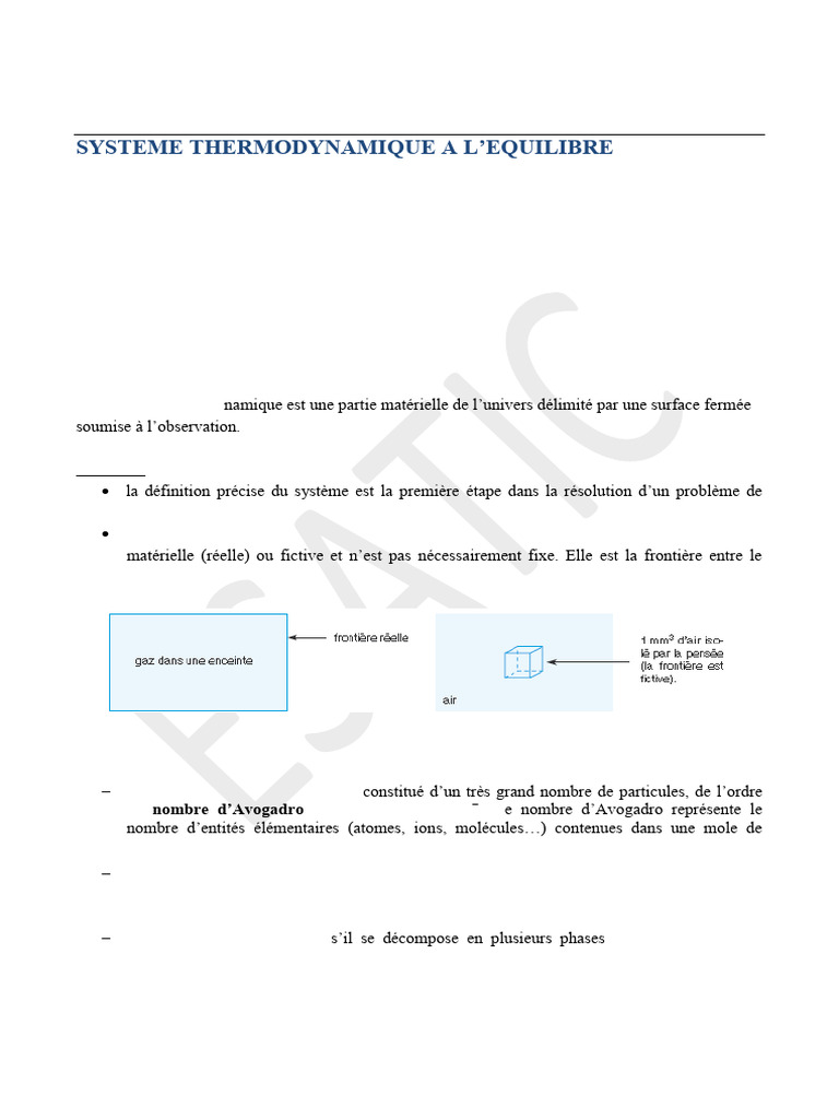 Concepts de systèmes thermodynamiques | PDF | Équilibre thermodynamique ...