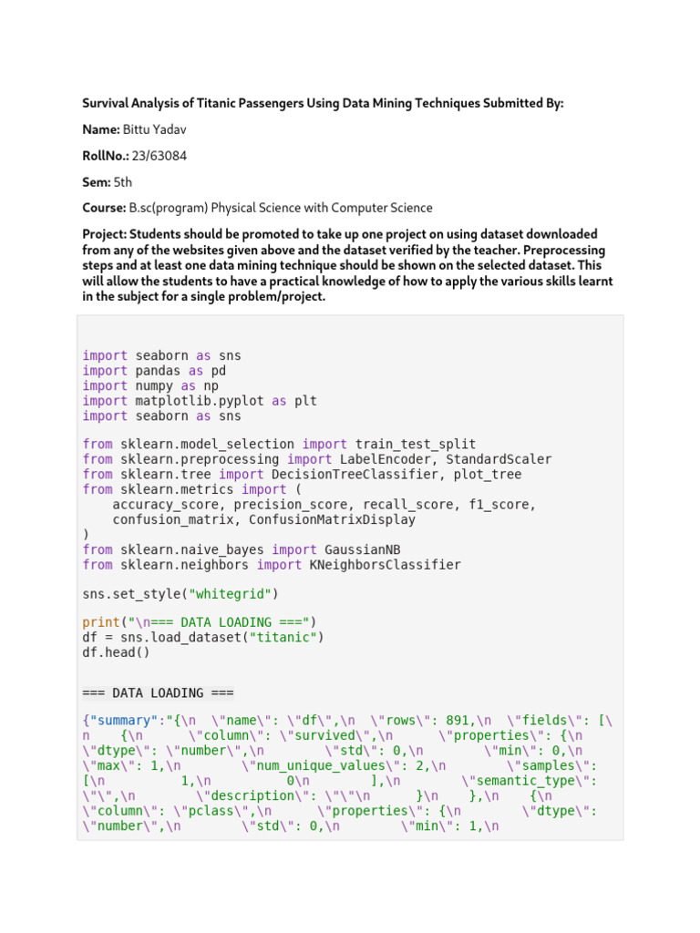 Vertopal.com Data Mining Project (Titanic) | PDF | Boolean Data Type ...