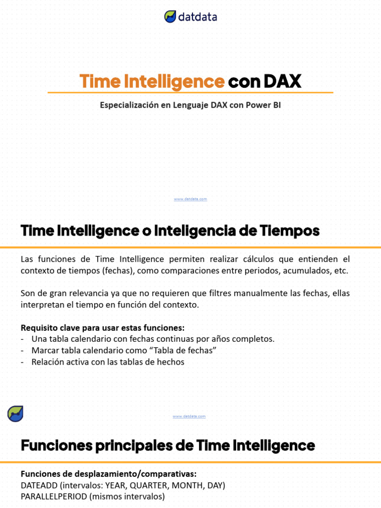Time Intelligence con DAX | PDF | Informática | Programación de ...