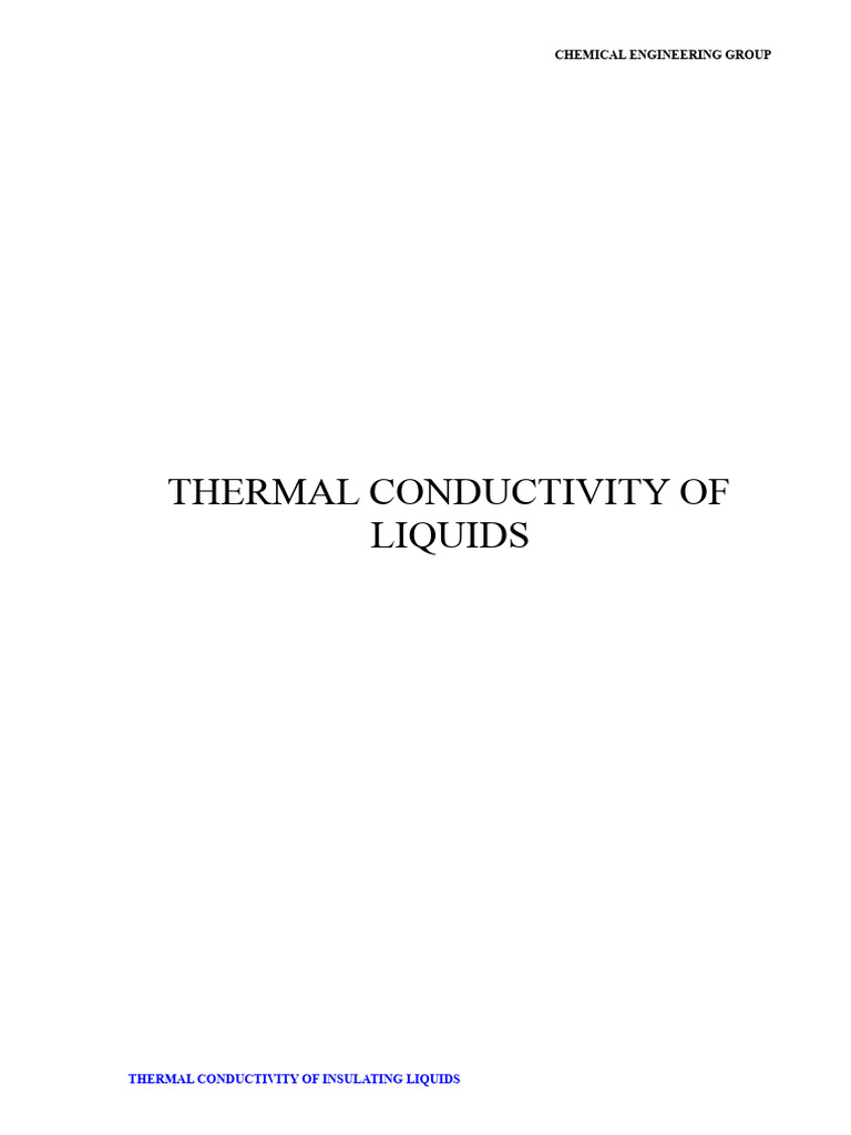 Thermal conductivity of Liquids | PDF | Heat Transfer | Thermal Conduction