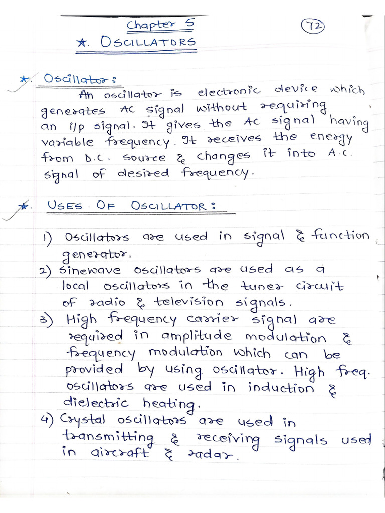 Oscillators. Notes | PDF