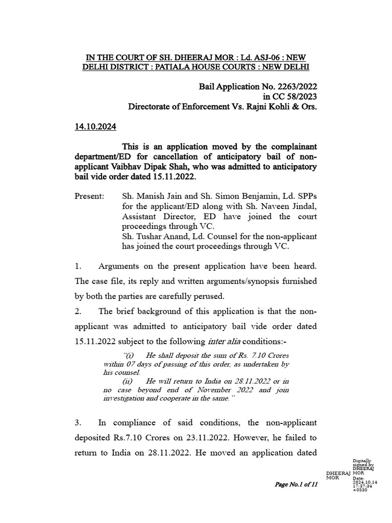 Bail Cancellation Application Overview | PDF | Bail | Justice