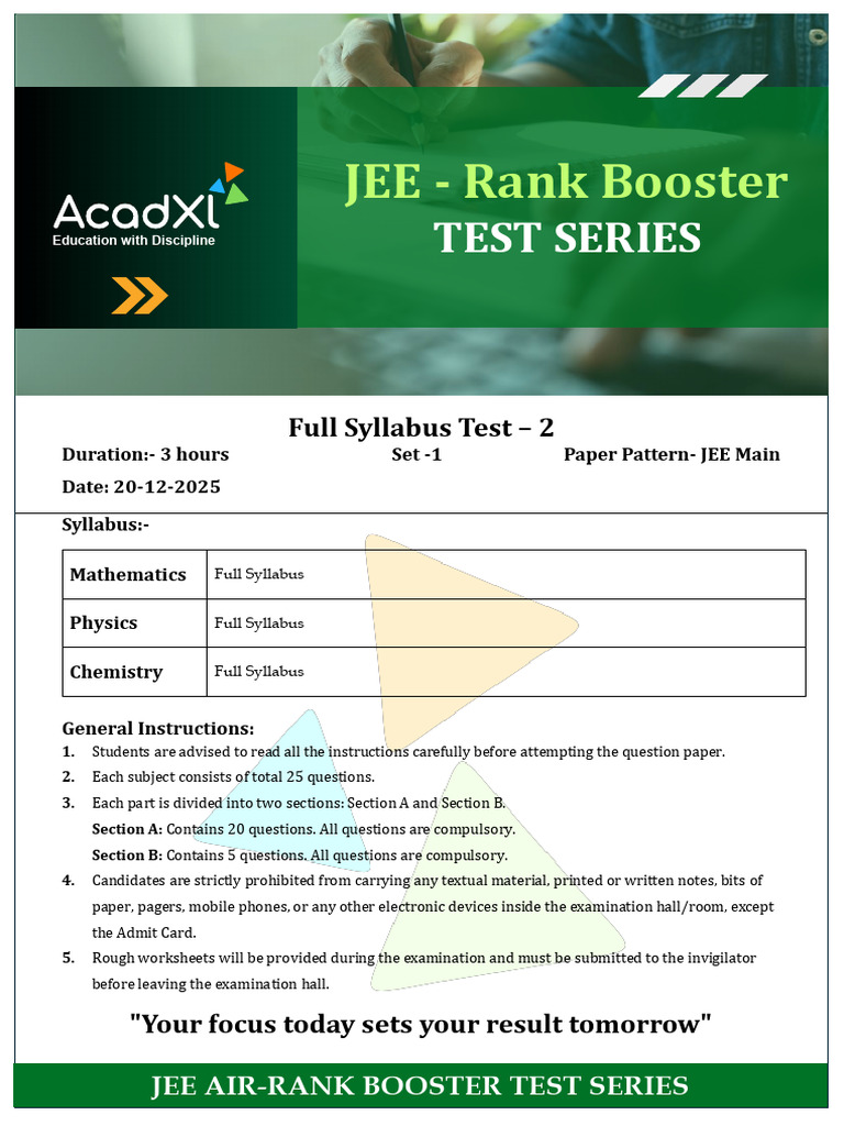 Full Test - 02 (JM)_SOL | PDF | Mathematical Analysis | Mathematical ...