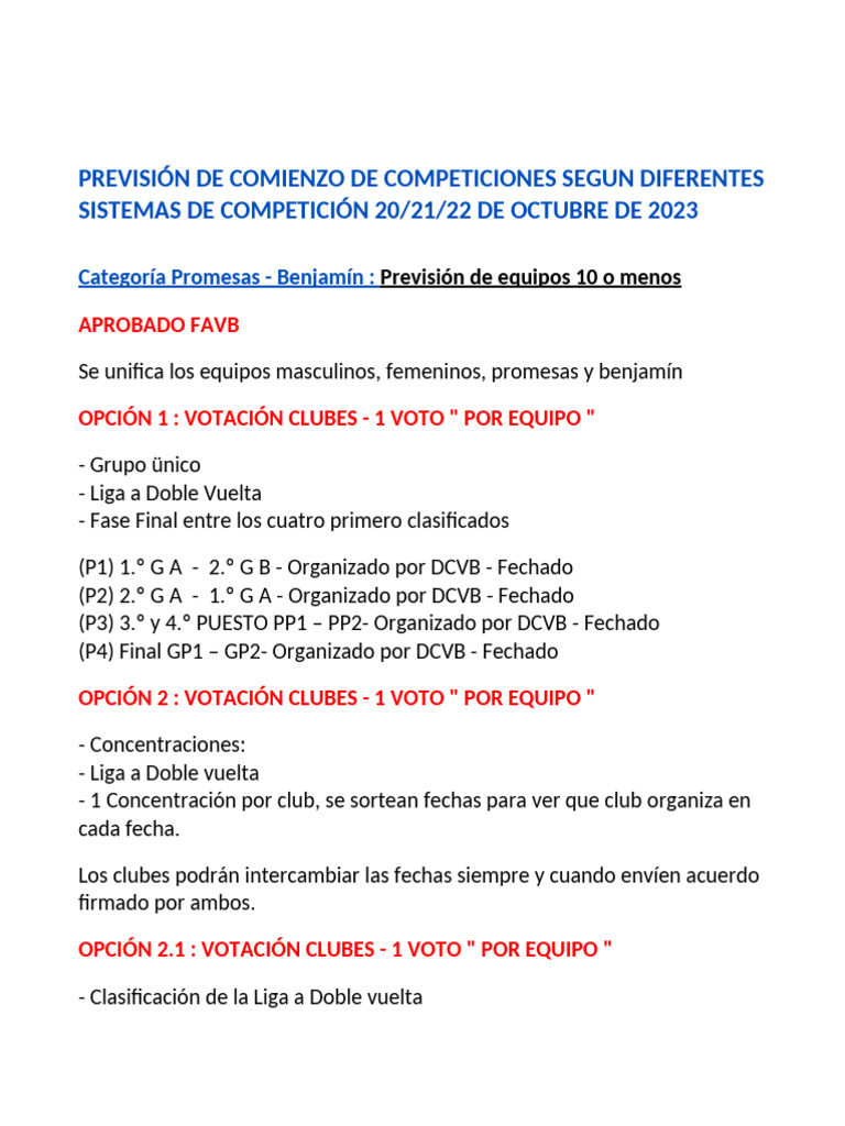 Competiciones Dcvb 23 24 | PDF