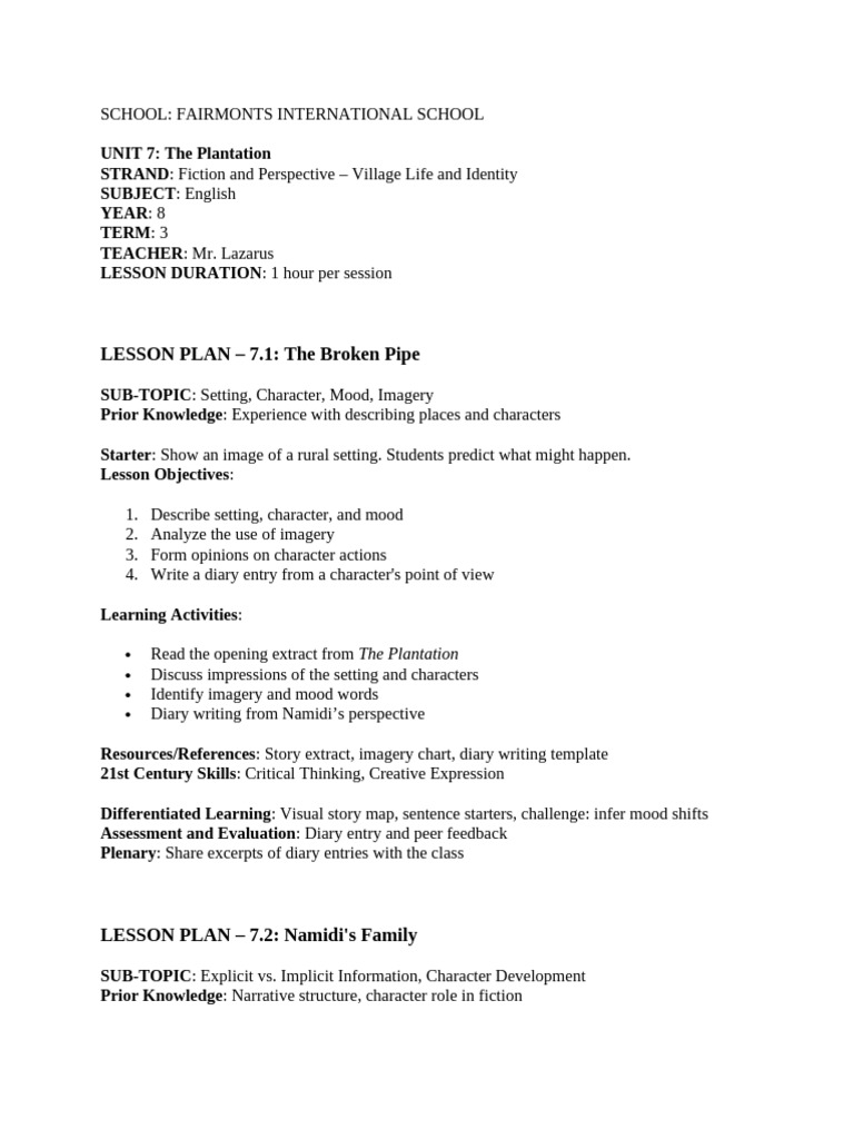 UNIT 7 YEAR 8 | PDF | Narrative | Narration