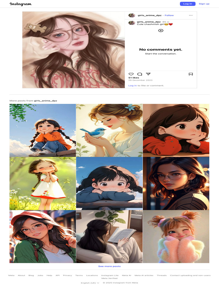 Cute Chashmish Girl Anime DP | PDF