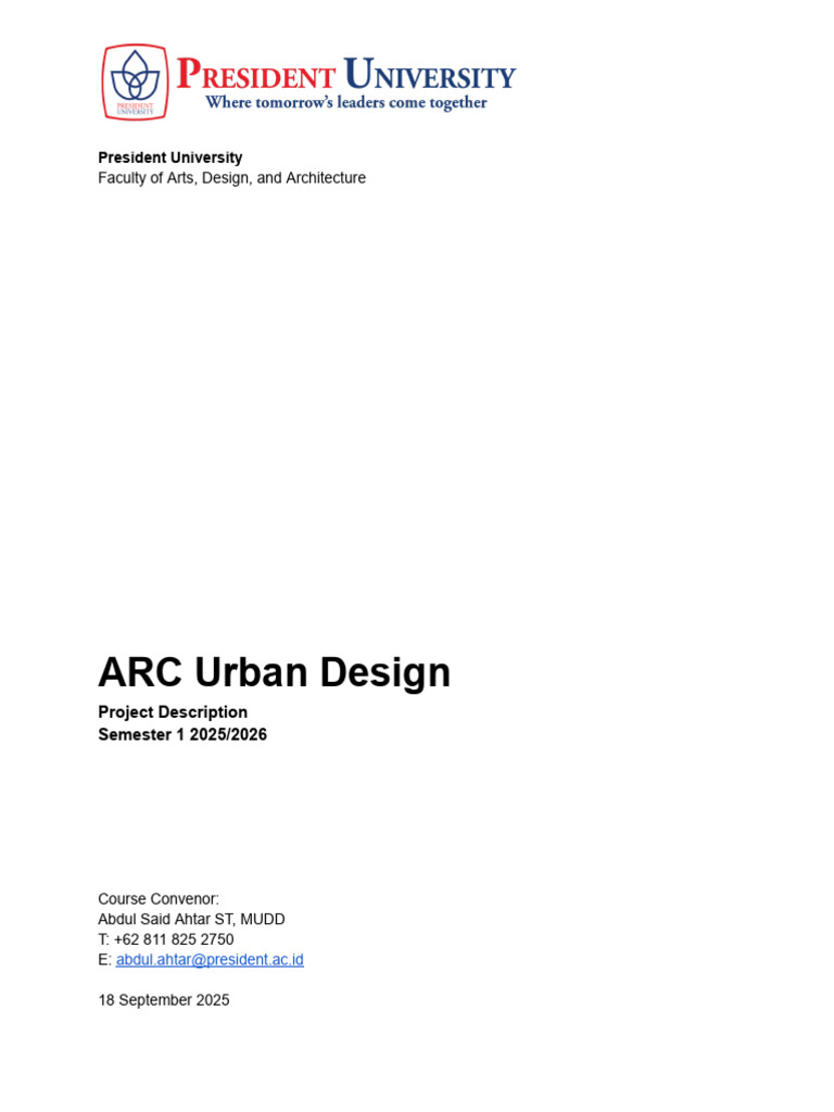 Urban Design Project Overview 2025 | PDF | Drawing | Urban Design