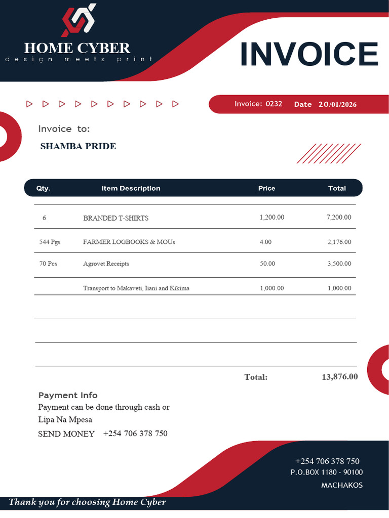 Shamba Pride Invoice (3) | PDF
