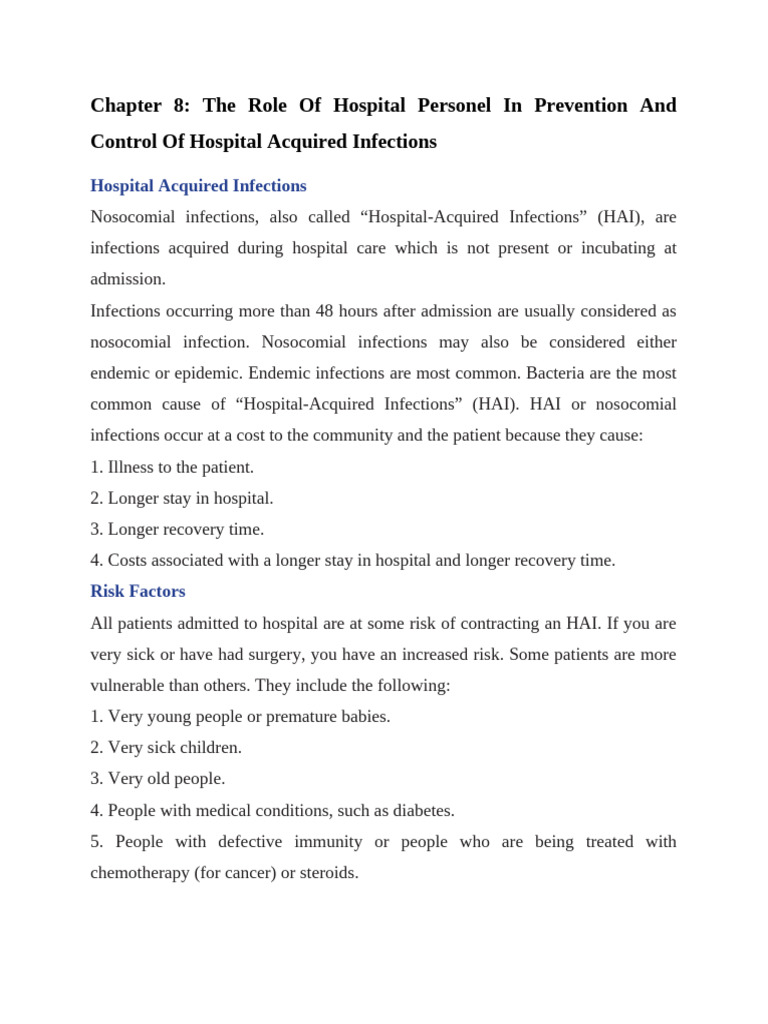 8 | PDF | Hospital Acquired Infection | Infection