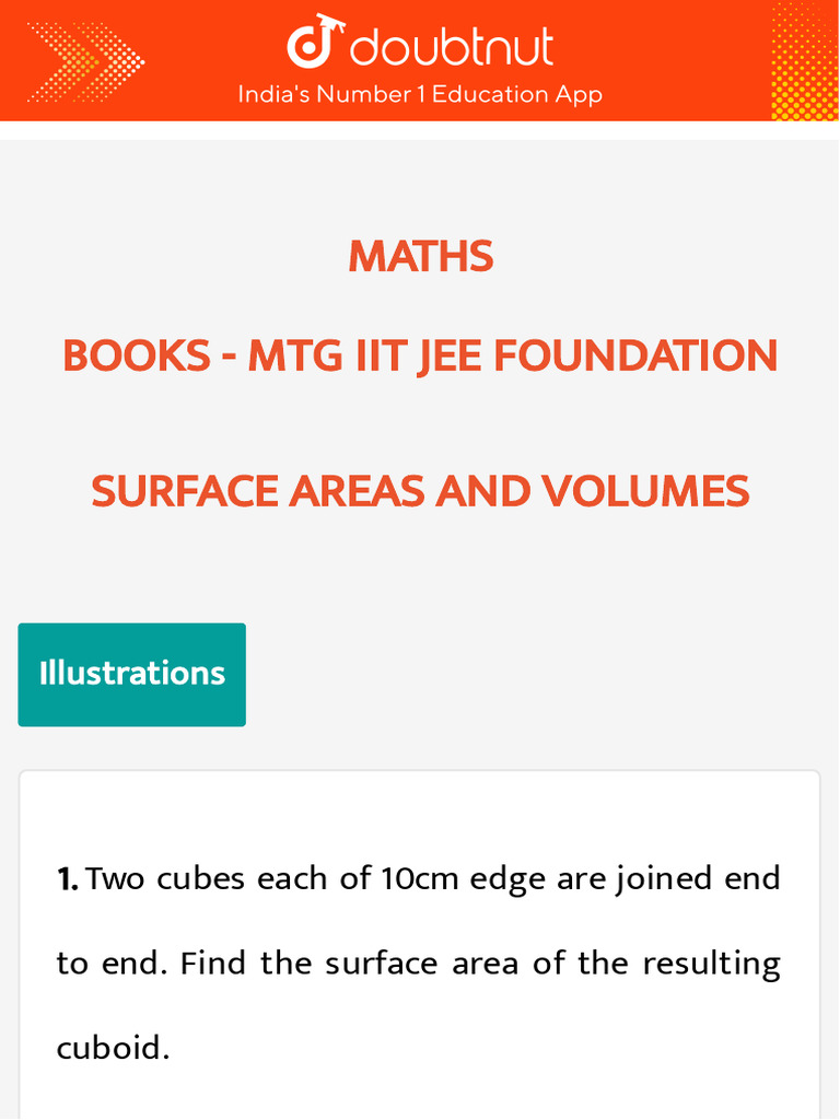 Surface Areas and Volumes Exercises | PDF | Sphere | Area