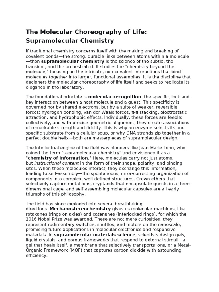 Supramolecular Chemistry Explained | PDF | Supramolecular Chemistry ...