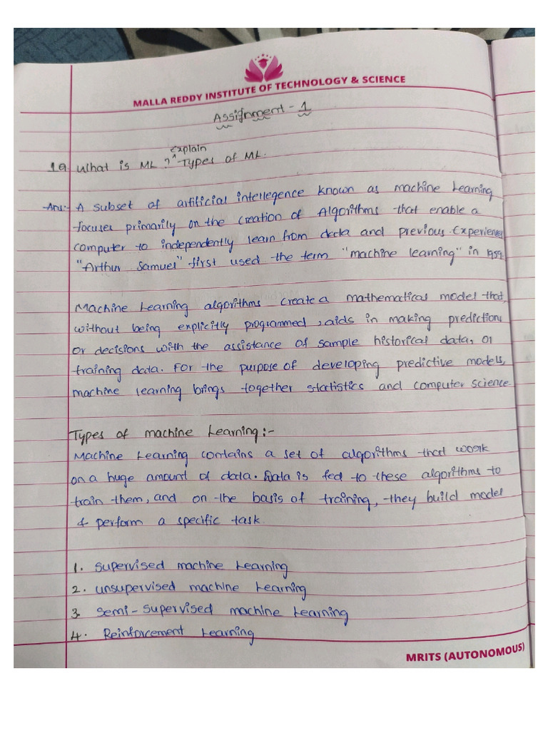 ML Assignment.1 | PDF