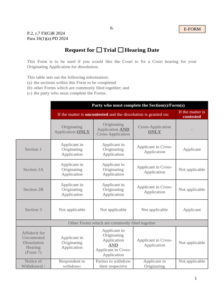 Form 006 Request for Trial or Hearing Date | PDF | Summons | Justice