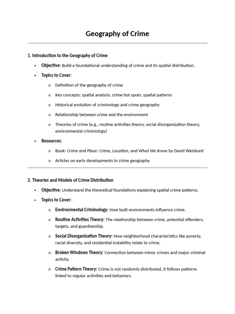 Understanding Crime Geography and Patterns | PDF | Geographic ...