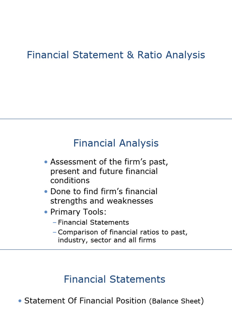 Financial Statement and Ratio Analysis Guide | PDF | Equity (Finance ...