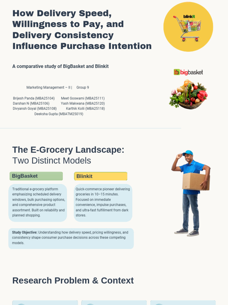Delivery Speed vs. Consistency in E-Grocery | PDF | Pricing | Hypothesis