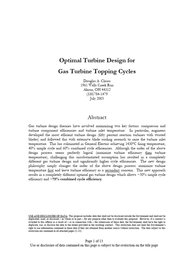 Optimizing Gas Turbine Design Efficiency | PDF | Turbine | Combustion