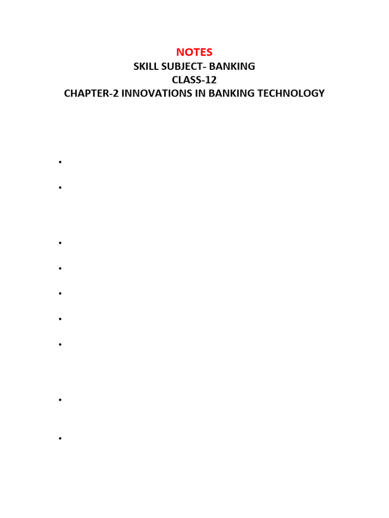 811 Class 12 Notes Banking Chap 2 (2025-26) | PDF | Banks | Computer ...