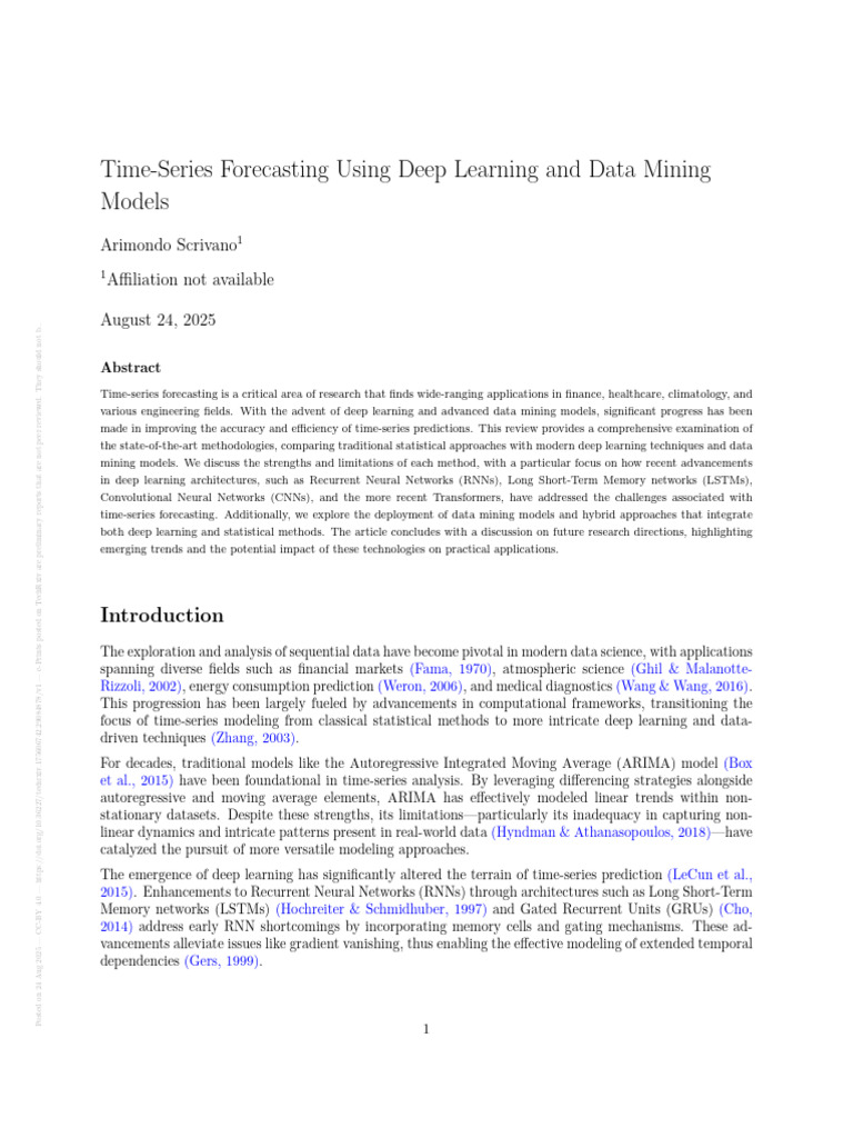 Deep Learning in Time-Series Forecasting | PDF | Deep Learning ...