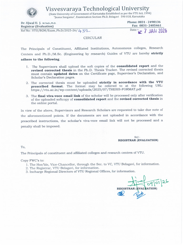 Circular 07 01 2026 | PDF