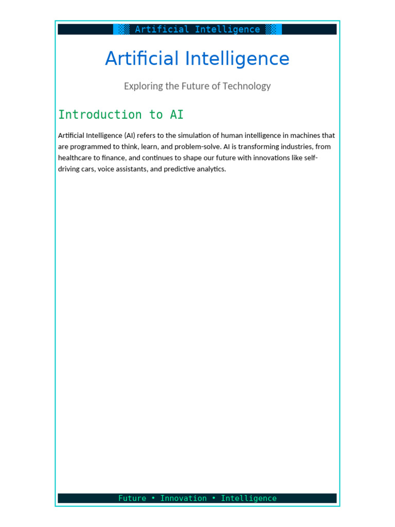 AI: Transforming Future Technologies | PDF