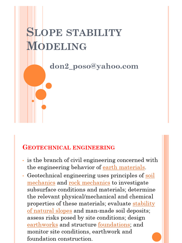 Slope Stability Modeling Techniques | PDF | Geotechnical Engineering ...
