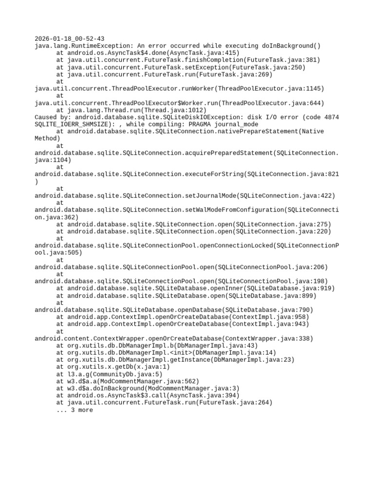 Hm Crashlog | PDF | Java (Programming Language) | Operating System ...