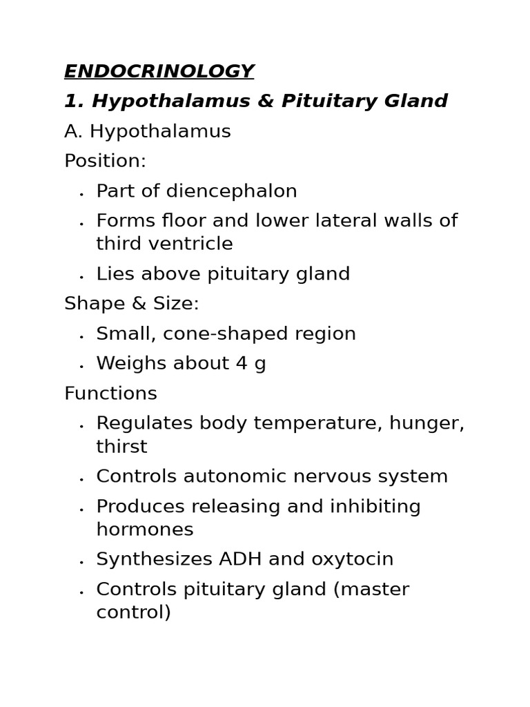 Endocrine System Overview: Glands & Functions | PDF | Pituitary Gland ...