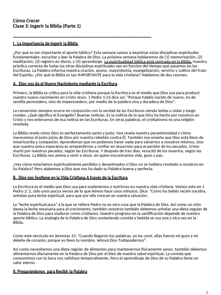 Importancia de Ingerir la Biblia | PDF | Biblia | Cristo (título)