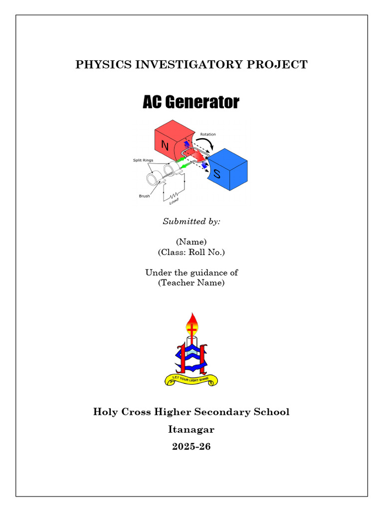 AC Generator Physics Project Report | PDF | Electric Generator ...