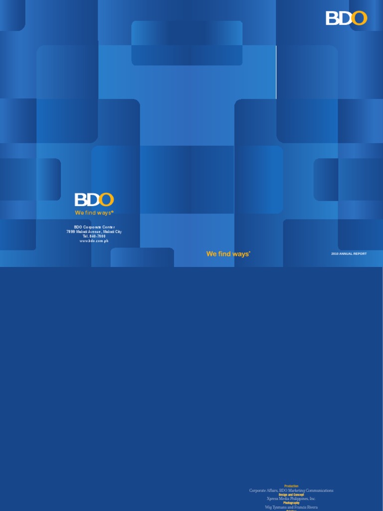 BDO.annualreport Bdo Unibank Banks