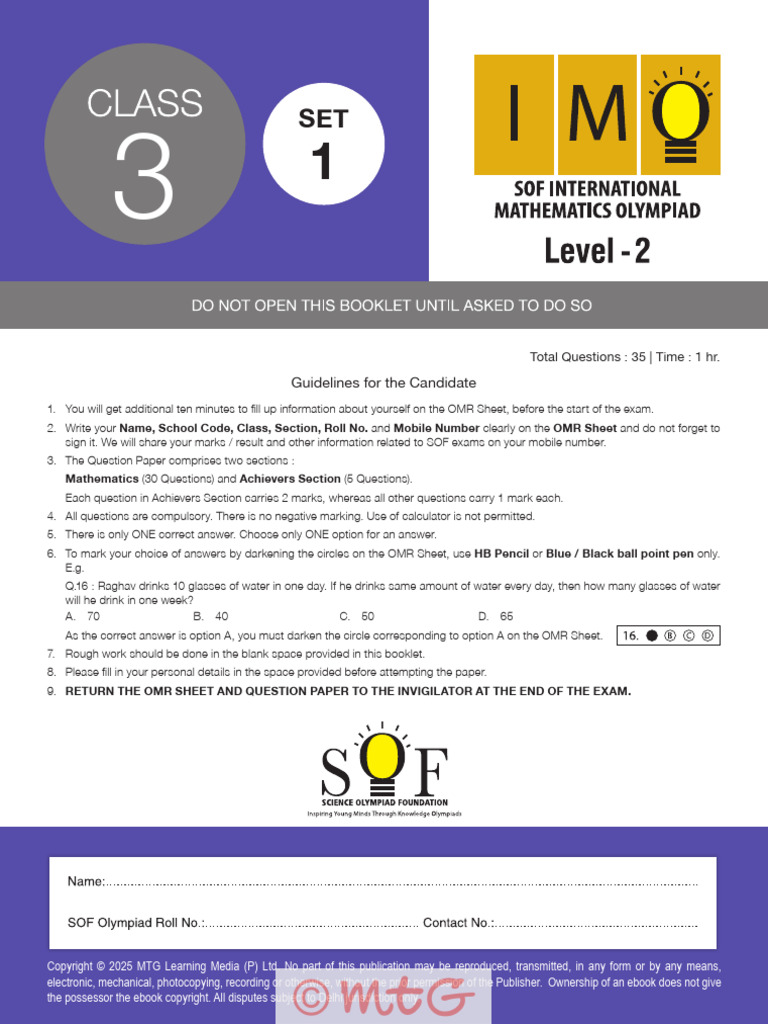 Class 3 Mathematics Exam Guidelines | PDF | Mathematics | Arithmetic